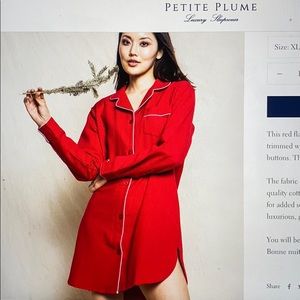 NWT Petite Plume women’s red flannel nightshirt- S